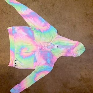 PINK sweatshirt hoodie tye dye